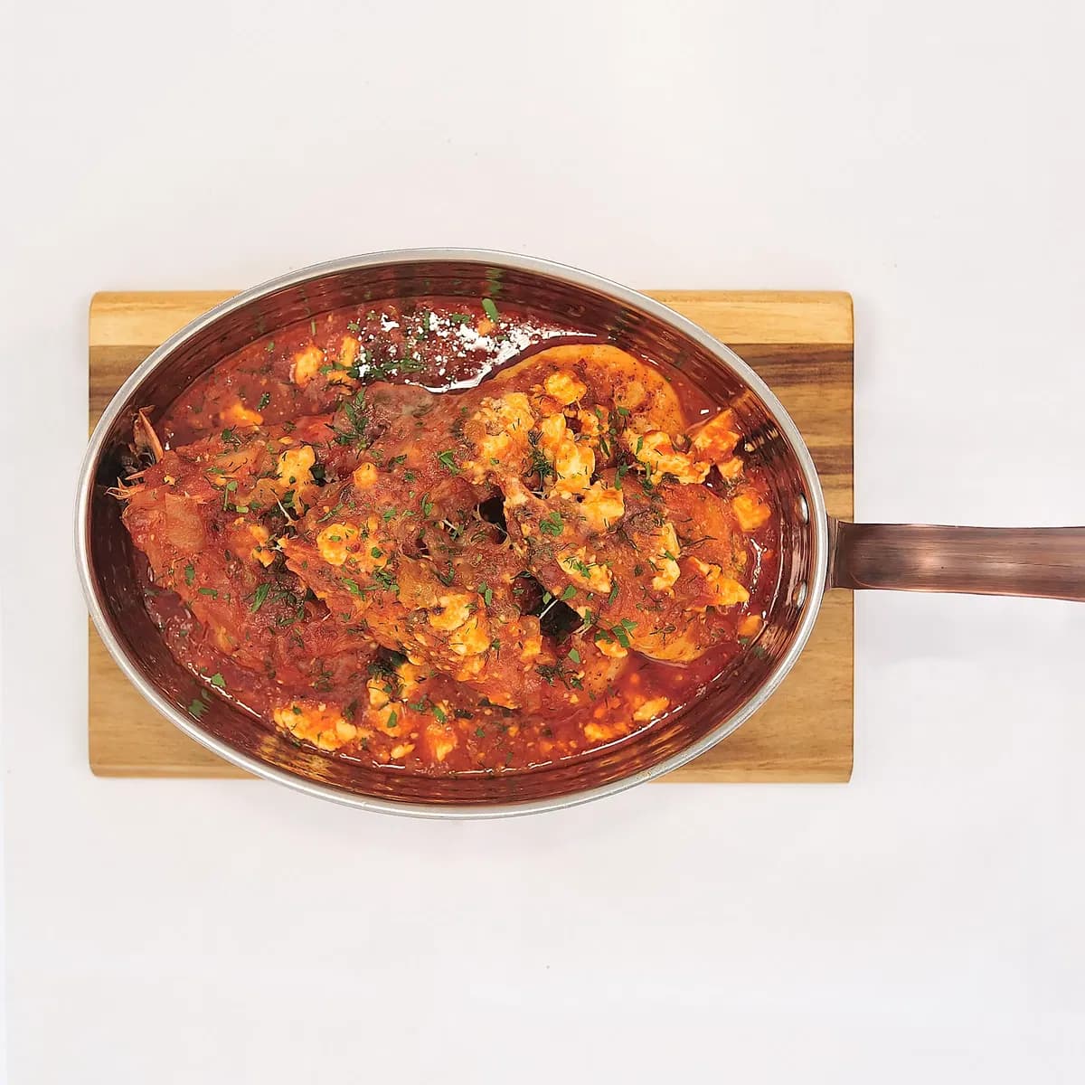 Saganaki s krevetami