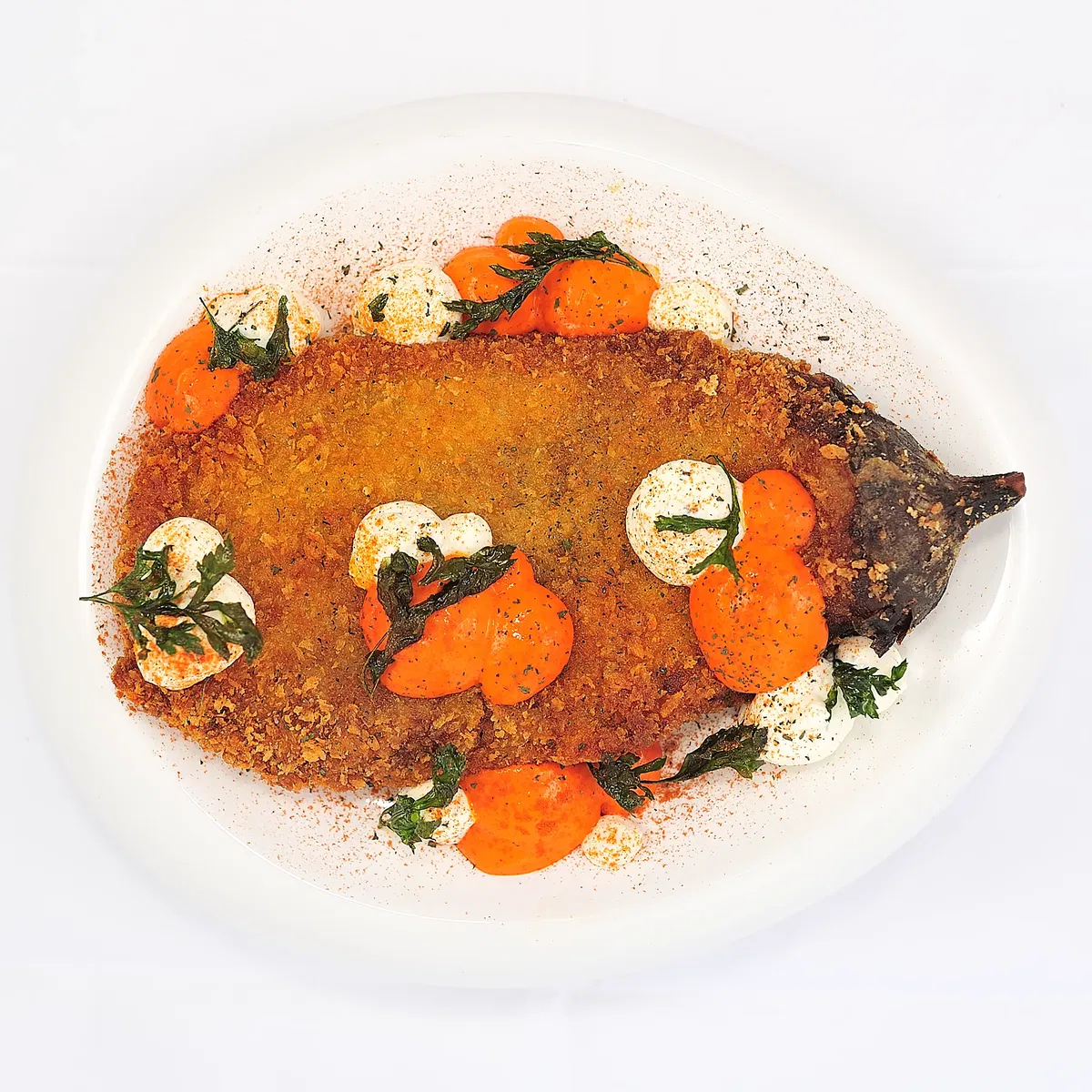 Fried smoked eggplant