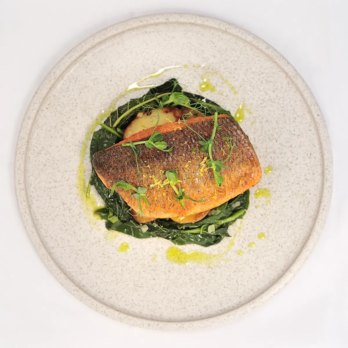 Sautéed sea bass fillet
